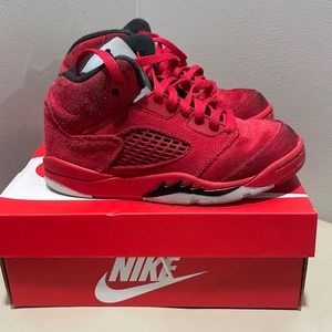 Retro Jordan red suede .